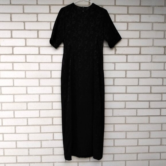 Amish Mennonite Cape Dress 36"B 30"W FORMAL Handmade Black Reverse Satin Party - Picture 2 of 7